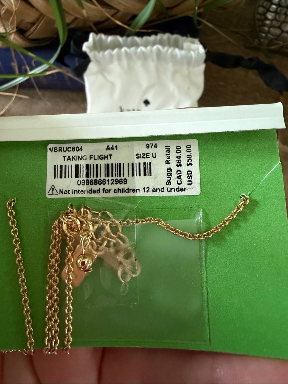kate spade New York Gold and White Pelican Pendant Necklace - Picture 3 of 3